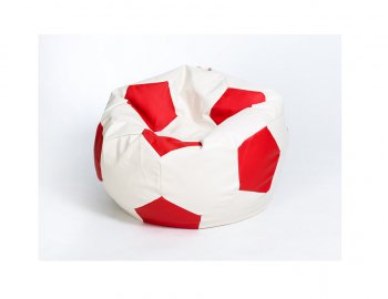 Кресло-мешок Мяч большой Экокожа бело-красное в Кудымкаре - kudymkar.mebel-74.com | фото