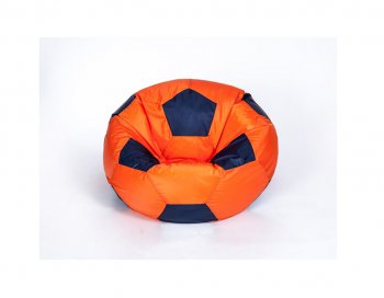 Кресло-мешок Мяч малый оранжево-черное в Кудымкаре - kudymkar.mebel-74.com | фото