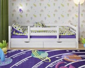 Детская кровать из массива березы Соня-5 (Белый/Лак) в Кудымкаре - kudymkar.mebel-74.com | фото