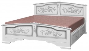 ЕЛЕНА Кровать из массива 1400 (Белый жемчуг) с 2-мя ящиками в Кудымкаре - kudymkar.mebel-74.com | фото