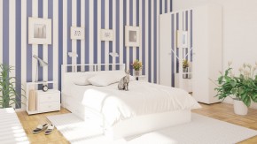 Камелия спальня № 7 Кровать 900 + Стол косметический + Зеркало + Комод, цвет белый, сп.м. 900х2000 мм., б/м, основание есть в Кудымкаре - kudymkar.mebel-74.com | фото