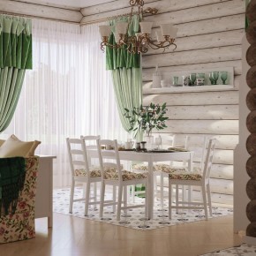Комлект Вествик обеденный стол и четыре стула, массив сосны, цвет белый в Кудымкаре - kudymkar.mebel-74.com | фото