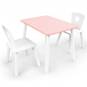 Комплект детской мебели стол и два стула Корона  (Розовый/Белый/Белый) в Кудымкаре - kudymkar.mebel-74.com | фото