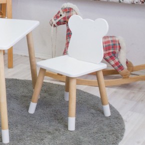 Комплект детской мебели стол и два стула Мишутка (Белый/Белый/Береза) в Кудымкаре - kudymkar.mebel-74.com | фото