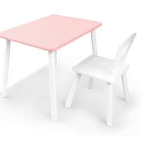 Комплект детской мебели стол и стул Корона (Розовый/Белый/Белый) в Кудымкаре - kudymkar.mebel-74.com | фото
