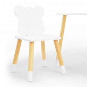Комплект детской мебели стол и стул Мишутка (Белый/Белый/Береза) в Кудымкаре - kudymkar.mebel-74.com | фото