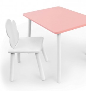 Комплект детской мебели стол и стул Облачко (Розывый/Белый/Белый) в Кудымкаре - kudymkar.mebel-74.com | фото