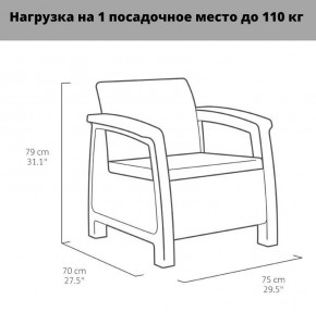 Комплект мебели Корфу Рест (Corfu Rest - without table) коричневый в Кудымкаре - kudymkar.mebel-74.com | фото