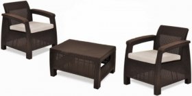 Комплект мебели Корфу Уикенд (Corfu Weekend) коричневый - серо-бежевый * в Кудымкаре - kudymkar.mebel-74.com | фото