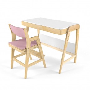 Комплект растущий стол и стул с чехлом 38 попугаев «Вуди» (Белый, Береза, Розовый) в Кудымкаре - kudymkar.mebel-74.com | фото