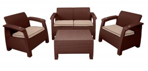 Комплект уличной мебели Yalta Premium Terrace Set (Ялта) шоколадый (+подушки под спину) в Кудымкаре - kudymkar.mebel-74.com | фото