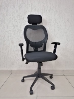 Кресло Barneo K-128 для персонала (черная ткань черная сетка) в Кудымкаре - kudymkar.mebel-74.com | фото