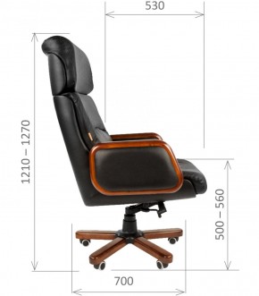 Кресло для руководителя CHAIRMAN 417 (Натуральная кожа) Черное в Кудымкаре - kudymkar.mebel-74.com | фото