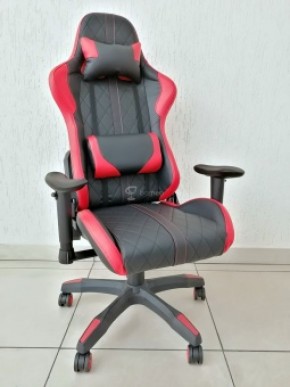 Кресло геймерское Barneo K-52 (черная экокожа красные вставки) в Кудымкаре - kudymkar.mebel-74.com | фото