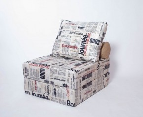 Кресло-кровать-пуф бескаркасное Прайм (Газета) в Кудымкаре - kudymkar.mebel-74.com | фото