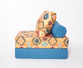 Кресло-кровать-пуф бескаркасное Прайм (мехико желтый-морская волна) в Кудымкаре - kudymkar.mebel-74.com | фото