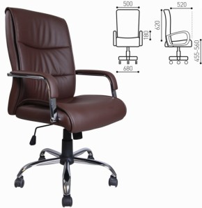 Кресло офисное BRABIX "Space EX-508" (экокожа, хром, коричневое) 531164 в Кудымкаре - kudymkar.mebel-74.com | фото