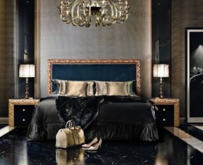 Кровать 2-х спальная (1,6 м) Тиффани Premium черная/золото с мягким элементом (Антрацит) с подъемным механизмомарт (ТФКР-3[3](П) в Кудымкаре - kudymkar.mebel-74.com | фото