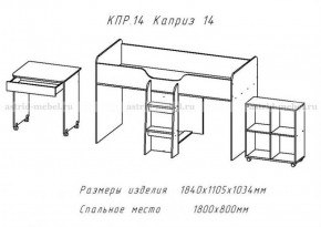 КАПРИЗ-14 Кровать 800 двухъярусная без рисунка в Кудымкаре - kudymkar.mebel-74.com | фото