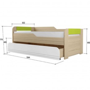 Кровать двухуровневая + подлокотники Стиль № 900.1 NEW (туя светлая/лайм) в Кудымкаре - kudymkar.mebel-74.com | фото