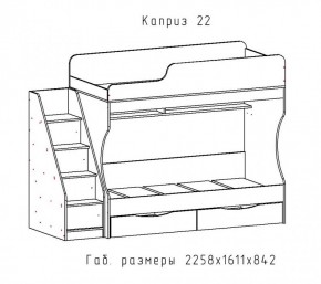 КАПРИЗ-22 Кровать двухъярусная 800 настил ЛДСП в Кудымкаре - kudymkar.mebel-74.com | фото