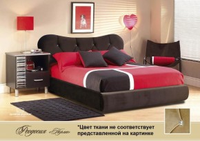 Кровать Феодосия 1400 со стразами в к/з "Классик 307 коричневый" серия Норма, основание, ПМ, дно ЛДСП в Кудымкаре - kudymkar.mebel-74.com | фото