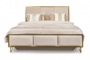 Кровать Lara 1600 с мягким изголовьем + основание (белый глянец) в Кудымкаре - kudymkar.mebel-74.com | фото