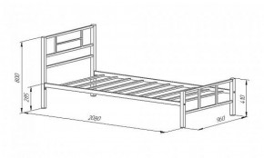 Кровать металлическая "Кадис 900х1900" Белый в Кудымкаре - kudymkar.mebel-74.com | фото