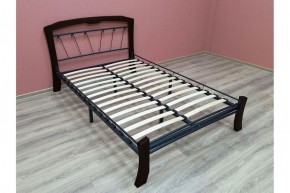 Кровать "Муза 4 Лайт" КМД9 Черная (1400*2000) (ножки-шоколад) с коваными изделиями в Кудымкаре - kudymkar.mebel-74.com | фото
