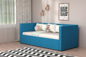 Кровать с ПМ (арт.030) (с/м 900*2000мм) (б/матр), ткань синяя в Кудымкаре - kudymkar.mebel-74.com | фото