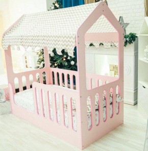 Кровать-домик без ящика 800*1600 (Розовый) в Кудымкаре - kudymkar.mebel-74.com | фото