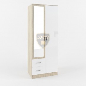 Шкаф 2-х створчатый с зеркалом Софи СШК 800.3 (дуб сонома/белый глянец) в Кудымкаре - kudymkar.mebel-74.com | фото