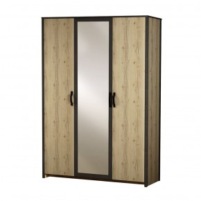 Шкаф 3-дверный с зеркалом №885 Гранж в Кудымкаре - kudymkar.mebel-74.com | фото