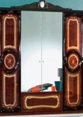Шкаф 4-х дверный с зеркалами (01.144) Роза (могано) в Кудымкаре - kudymkar.mebel-74.com | фото