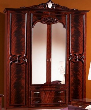 Шкаф 4-х дверный с зеркалами (03.144) Ольга (могано) в Кудымкаре - kudymkar.mebel-74.com | фото