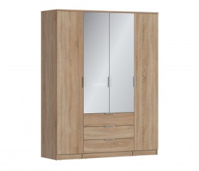 Шкаф 4х дверный с зеркалами Николь СБ-2595/1 (Дуб Сонома) в Кудымкаре - kudymkar.mebel-74.com | фото