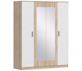 Шкаф 4х дверный с зеркалами Уют СБ-2750/1 (Дуб Сонома/Белый) в Кудымкаре - kudymkar.mebel-74.com | фото
