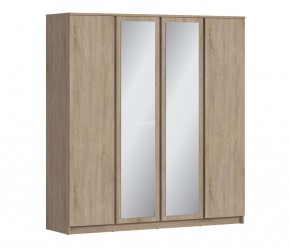 Шкаф 4х дверный с зеркалами Веста СБ-3082 (Дуб Сонома) в Кудымкаре - kudymkar.mebel-74.com | фото