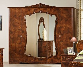 Шкаф 5-и дверный с зеркалами (20.145) Тициана (орех) в Кудымкаре - kudymkar.mebel-74.com | фото