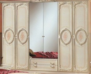 Шкаф 6-и дверный с зеркалами (01.146) Роза (беж) в Кудымкаре - kudymkar.mebel-74.com | фото