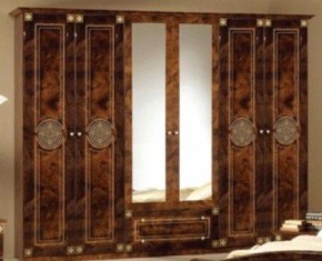 Шкаф 6-и дверный с зеркалами (02.146) Рома (орех) в Кудымкаре - kudymkar.mebel-74.com | фото