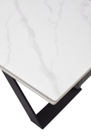 Стол LIVORNO 180 MATT WHITE MARBLE SOLID CERAMIC / BLACK, ®DISAUR в Кудымкаре - kudymkar.mebel-74.com | фото