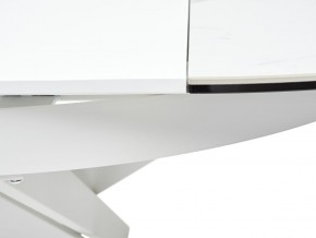 Стол TRENTO 120 HIGH GLOSS STATUARIO Белый мрамор глянцевый, керамика/ белый каркас, ®DISAUR в Кудымкаре - kudymkar.mebel-74.com | фото